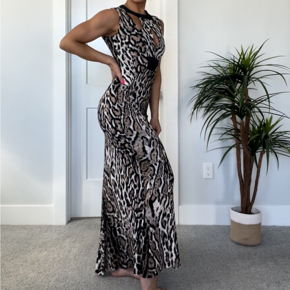 Just Cavalli Leopard Long Formal Dress Size L - Picture 2 of 14